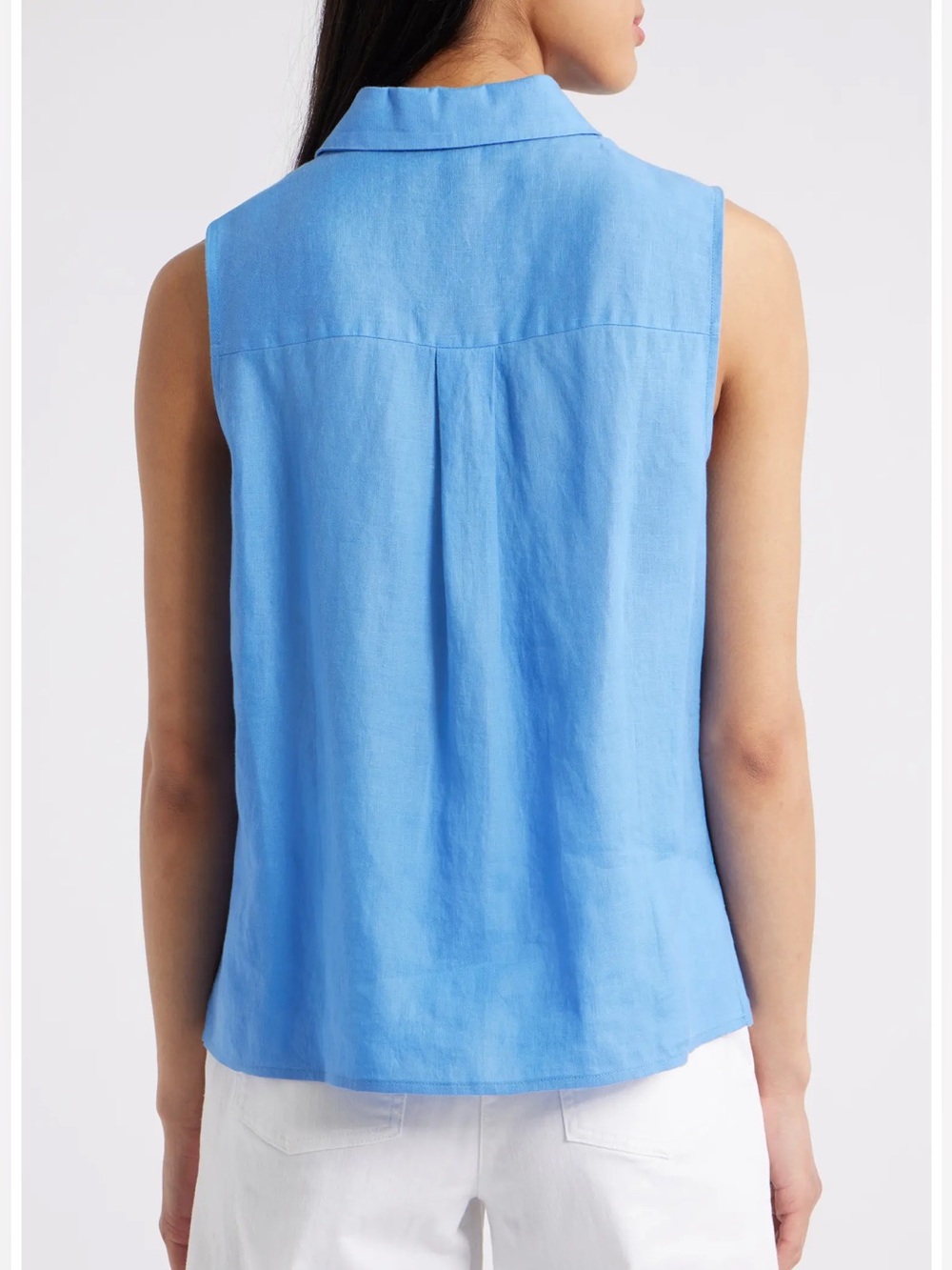 NWT Eileen Fisher Organic Handkerchief Linen Sleeveless Shirt - Picture 2 of 7